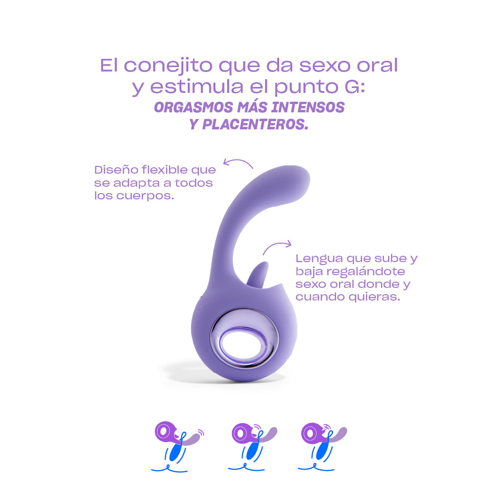Gogo Vibrador conejito con simulación de sexo oral Platanomelón 2